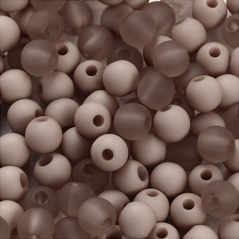 Plastperler -  6 Mm - Hulstr. 2 Mm - Lys Gr - 40 G