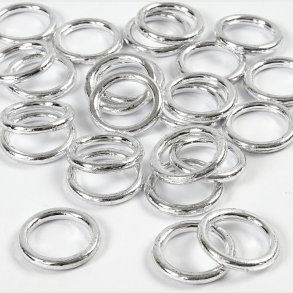 Plastikringe - Slv -  15 Mm - Tykkelse 2 Mm - 25 Stk