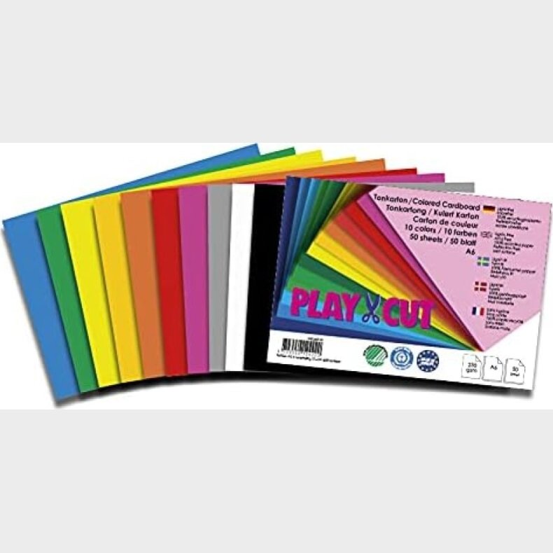 Playcut Karton A6 220 G - 50 Ark Assorterede