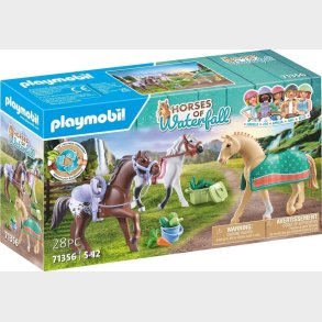 Playmobil Horses Of Waterfall - 3 Heste Med Sadler - 71356