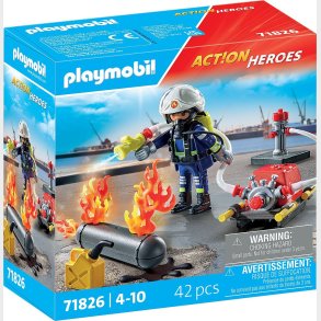 Playmobil - Firefighter With Water Pump (71826)