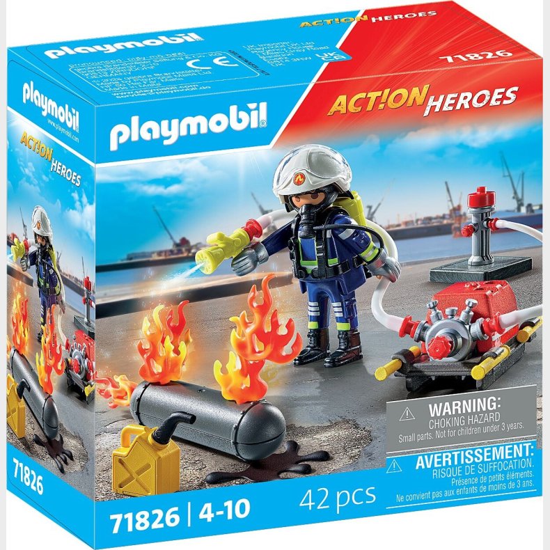 Playmobil - Firefighter With Water Pump (71826)
