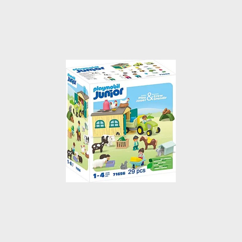 Playmobil - Junior: Farm Adventure With Tractor, Trailer, And Animal Friends (71656)