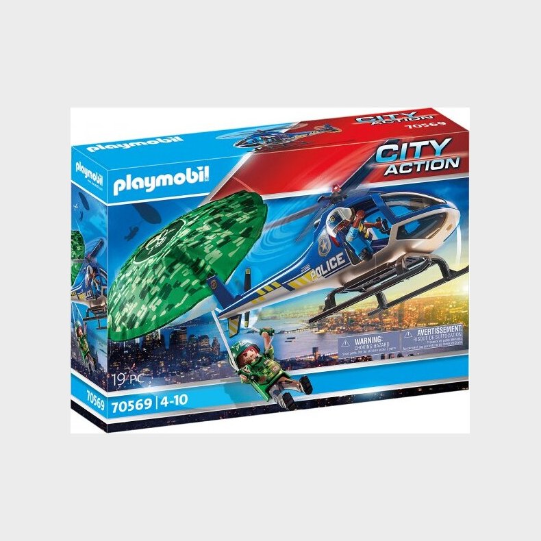 Playmobil City Action - Politihelikopter Og Faldsk�rm - 70569