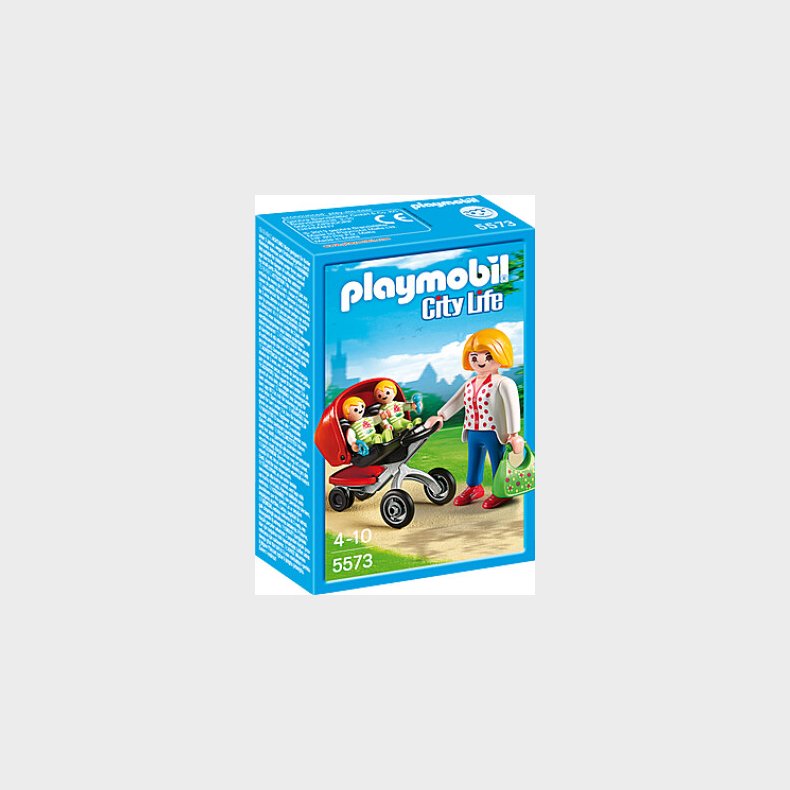 Playmobil City Life - Mor Med Barnevogn Til Tvillinger - 5573