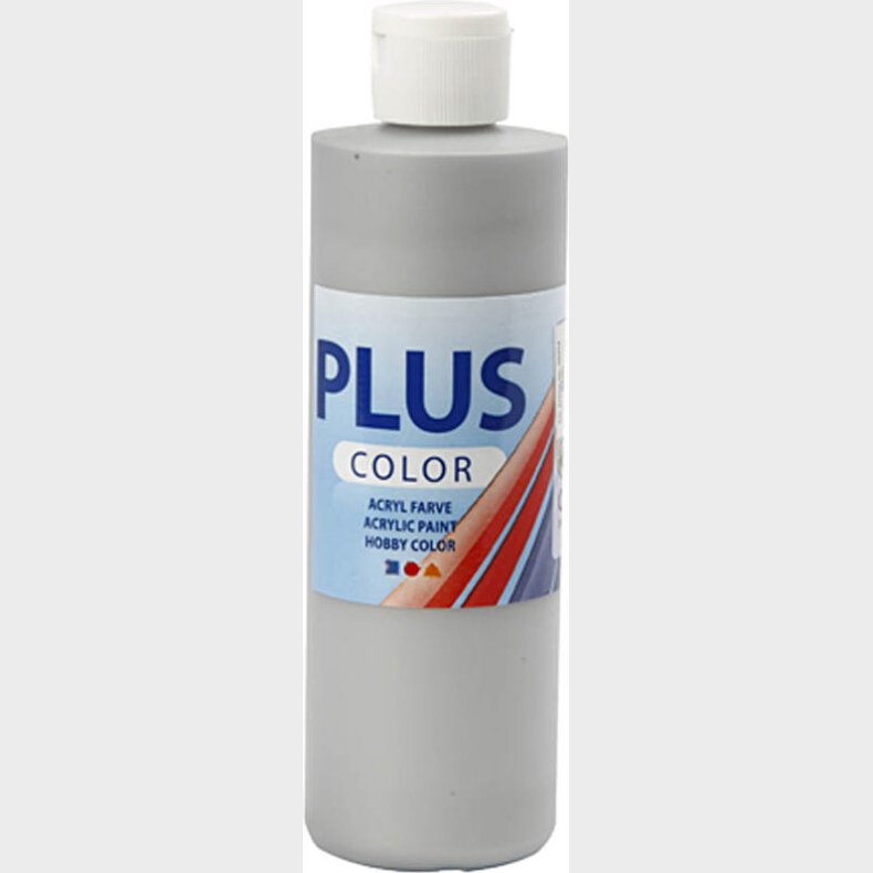 Plus Color Hobbymaling - Akrylfarve - S�lv - 250 Ml