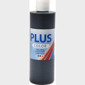Plus Color Hobbymaling - Akrylfarve - Sort - 250 Ml