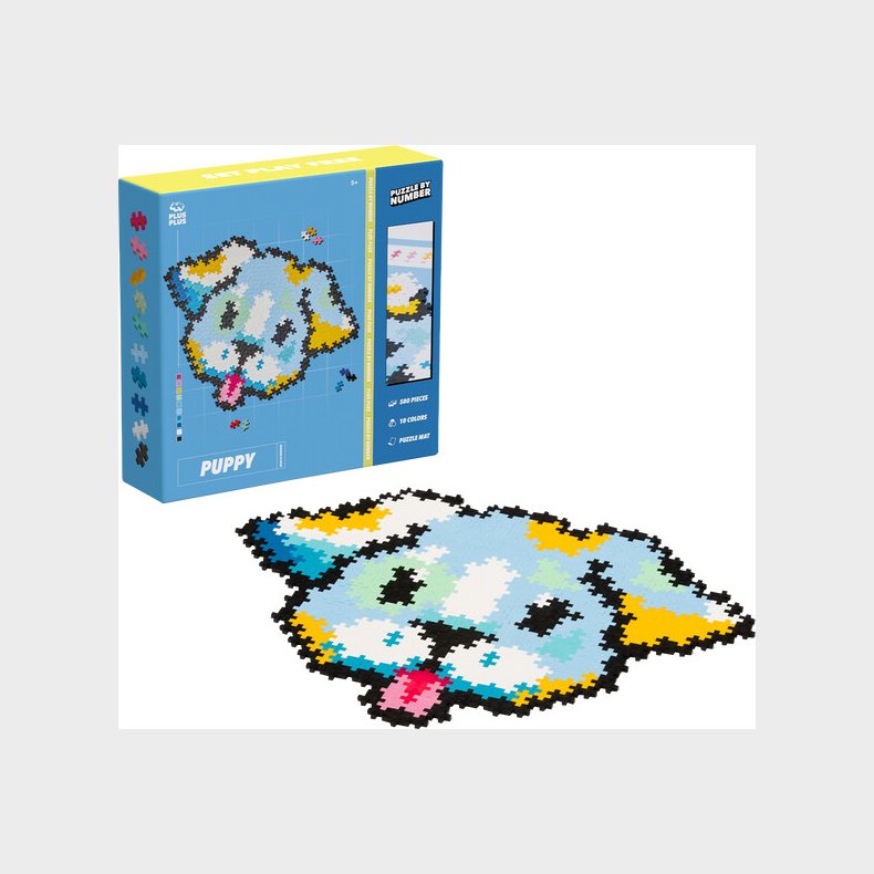 Plus-plus - Puzzle By Number - Puppy - 500 Brikker - Puslespil