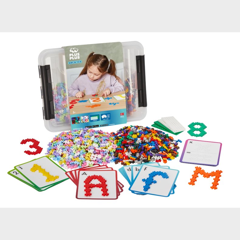 Plus-Plus ABC + 123 Mix inkl. kasse, 2.000 stk