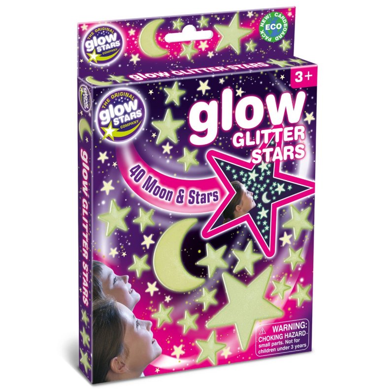 Brainstorm | Glow - Stjerner m. glimmer, 40 dele