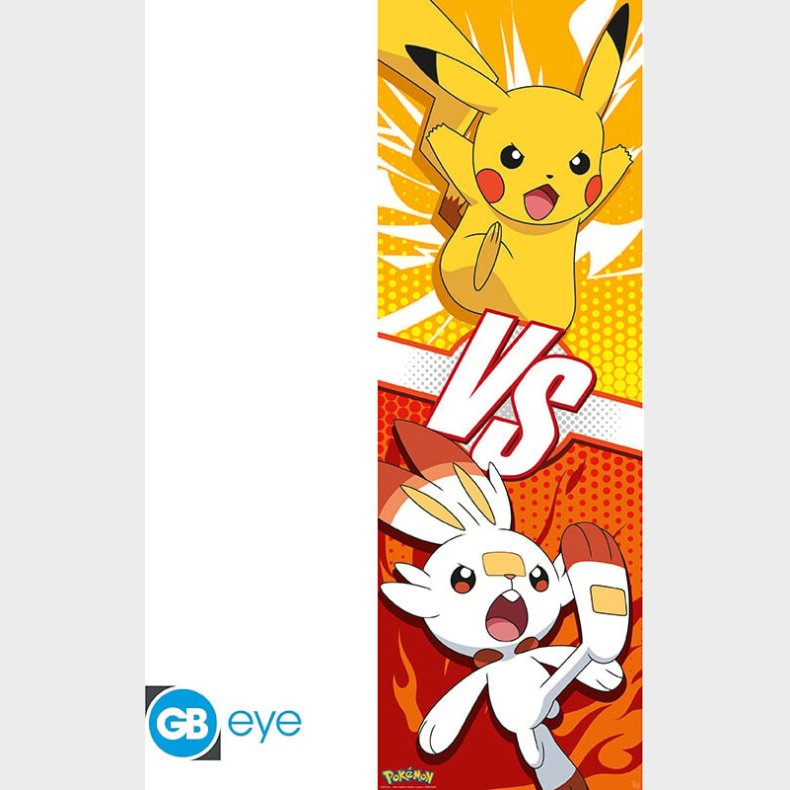 Pokemon Door Poster - Pikachu And Scorbunny - 53x158 Cm