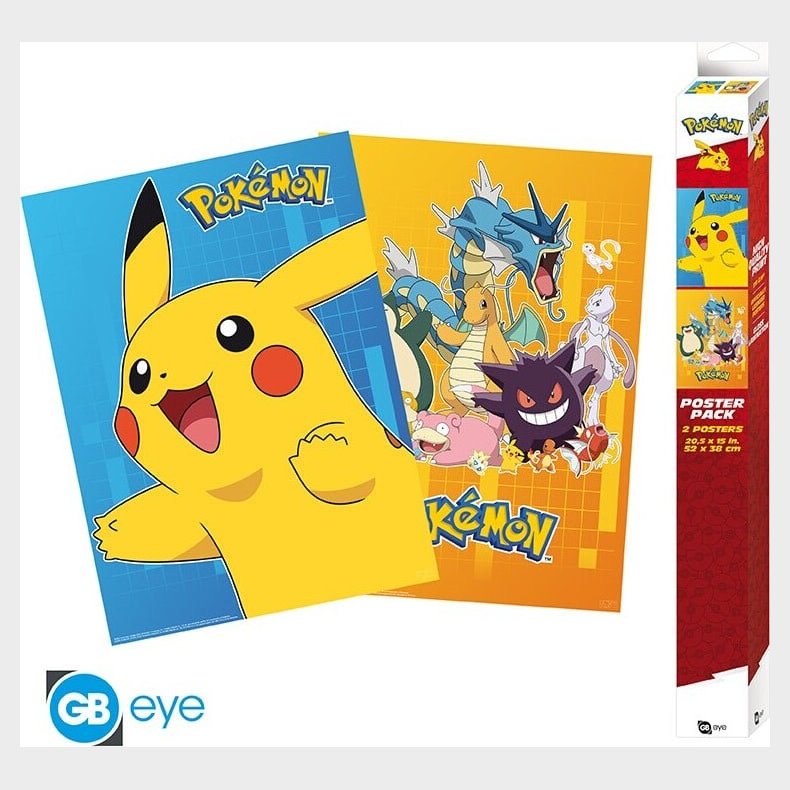 Pokmon Plakater - Colourful Characters - 52x38 Cm - 2 Stk