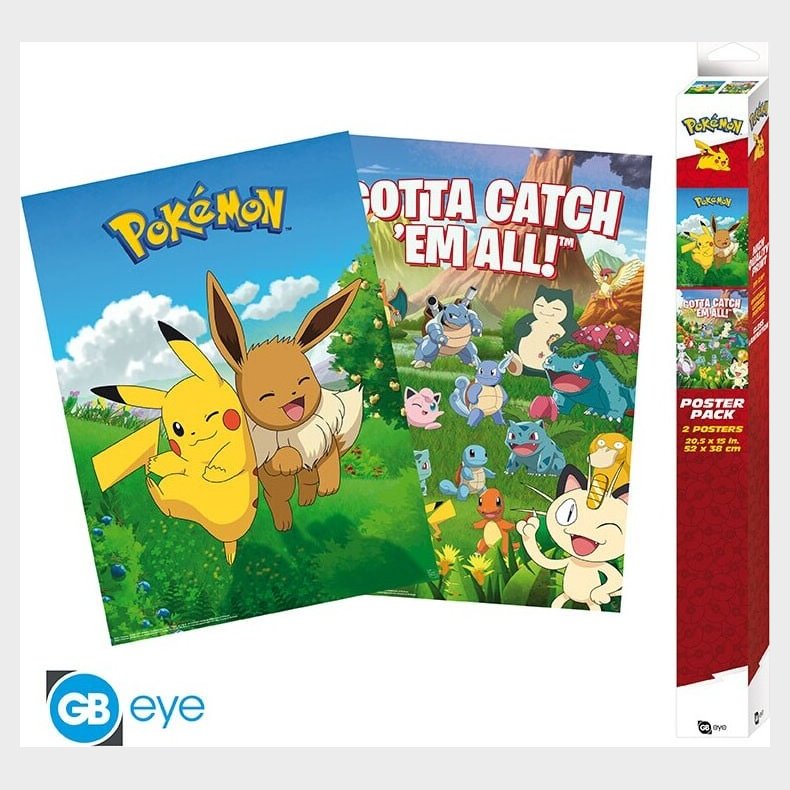 Pokmon Plakater - Environments - 52x38 Cm - 2 Stk