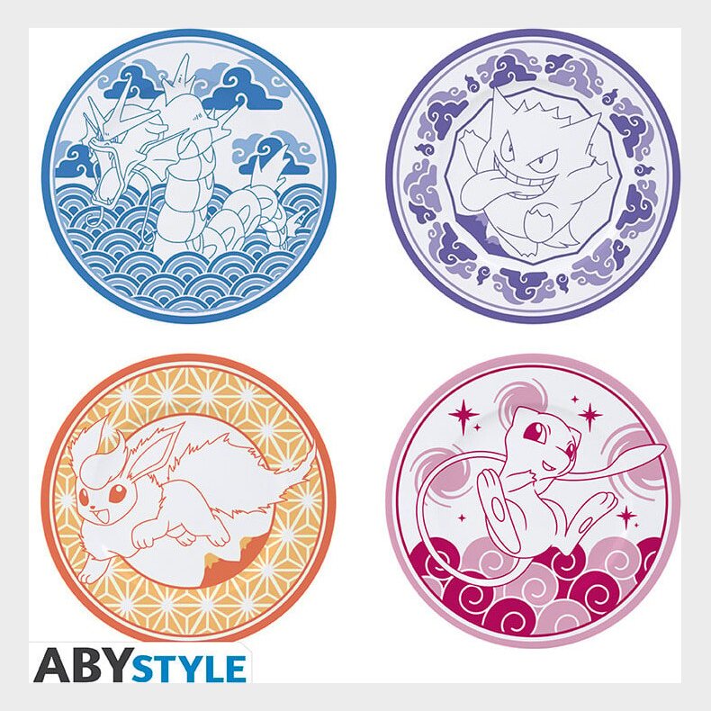 Pokemon - Set Of 4 Plates - Japanese Style