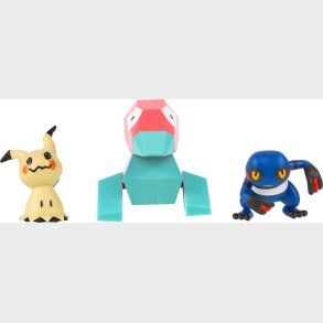Pok�mon - 3 Figurer - Battle Figure Set - Mimikyu, Porygon & Croagunk