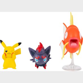 Pok�mon - 3 Figurer - Battle Figure Set - Pikachu, Magikarp & Zorua
