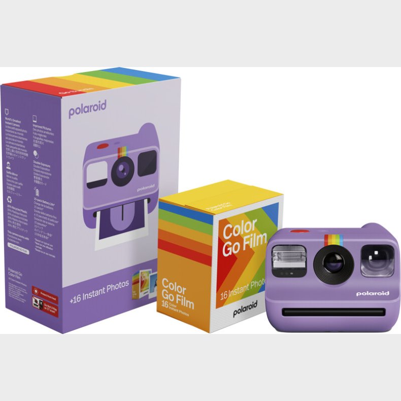 Polaroid - Go Gen 2 Lilla + Color Film Bundle (16 Billeder)