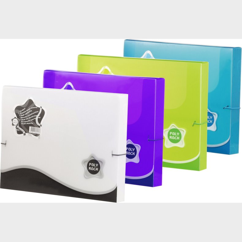 Poly Rock Elastikske A4 Assorterede - Foldermate