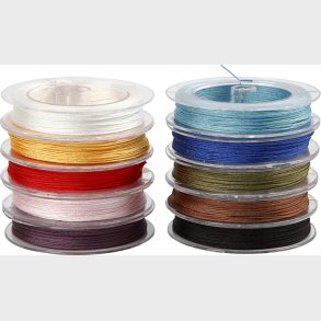 Polyester Snor - Tykkelse 1 Mm - Assorterede Farver - 10x50 M