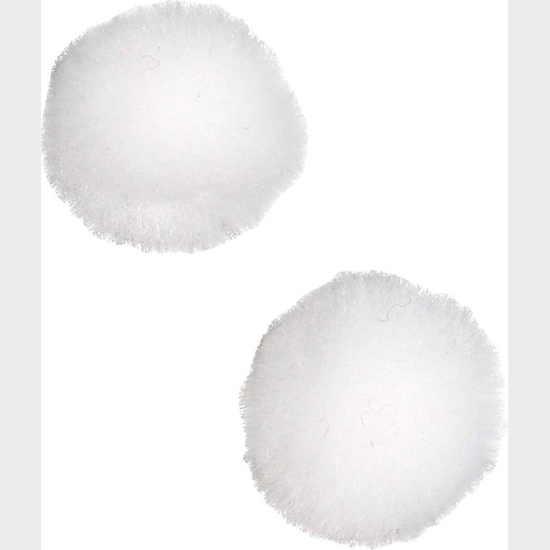 Pomponer -  20 Mm - Hvid - 100 Stk.