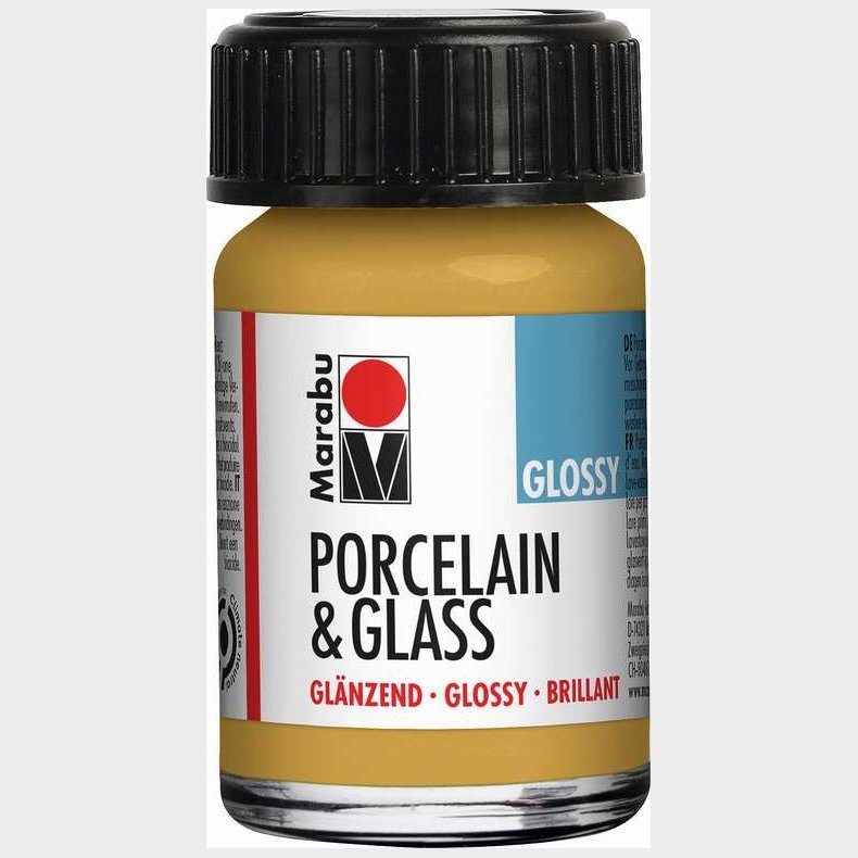 Glas Og Porcelnsmaling - Metallic Guld - Glossy - 15 Ml