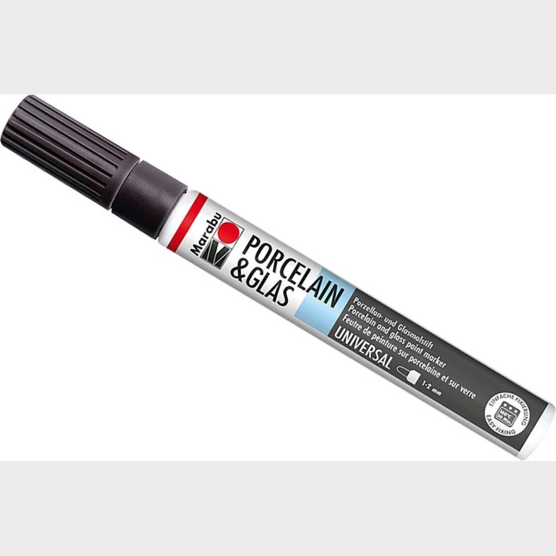 Marabu - Glas Og Porcel�nstusch - 1-2 Mm - 073 Sort