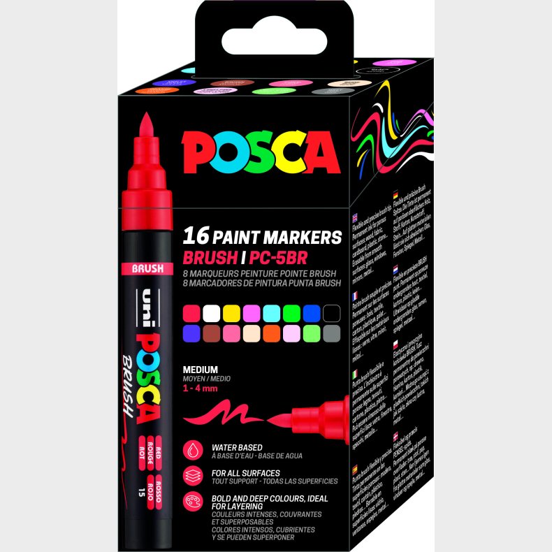 Posca - Brush Pc-5br St, 16 Stk