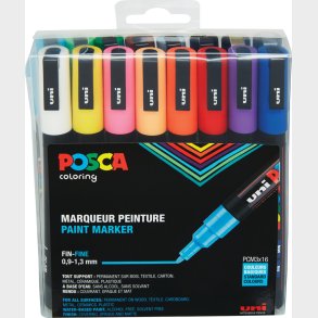 Posca Tusser - Fin - S�t Med 16 Basis Farver