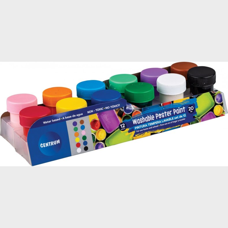 Poster Paints 12 Stk 20 Ml - Dser Assorterede - Centrum