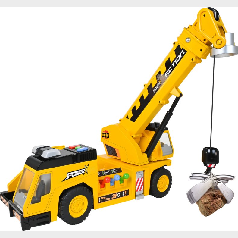 Power X - Elektronisk 3-i-1 Kranbil Med Lys Og Lyd - (20410)