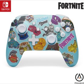 Powera Enhanced Wireless Controller For Nintendo Switch - Fortnite Sticker Mania