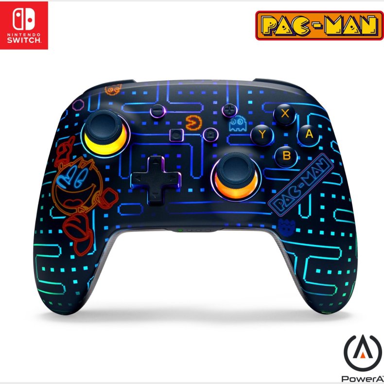 Powera Enhanced Wireless Controller For Nintendo Switch With Lumectra - Pac-man Neon Arcade