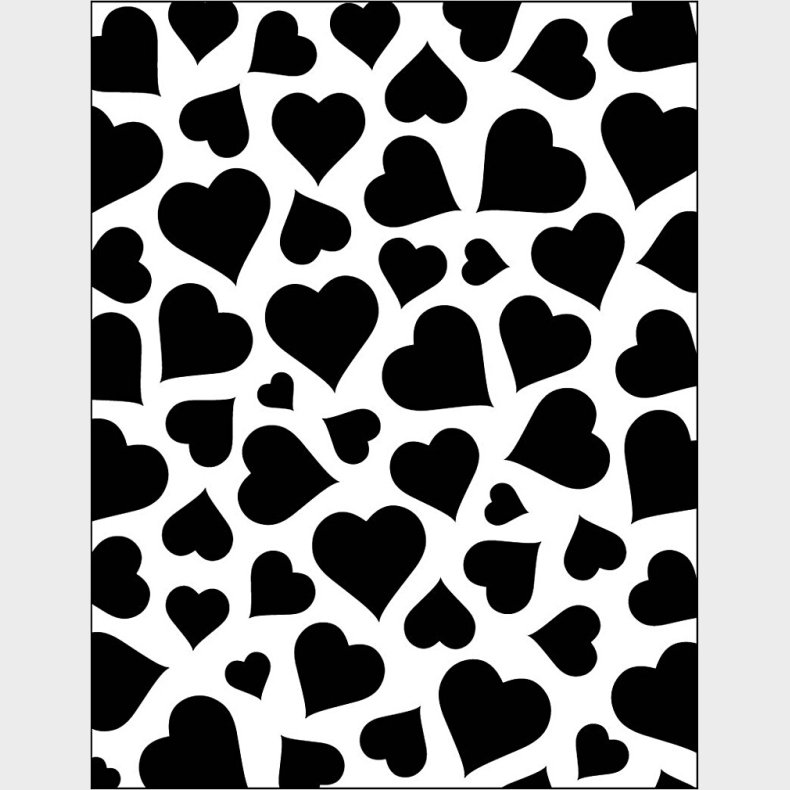Prgeskabelon - Hjerter - 11x14 Cm - Tykkelse 2 Mm