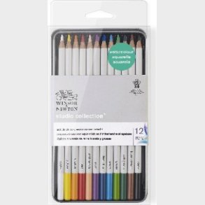 Winsor & Newton - Akvarel Farveblyanter S�t - Studio Collection - 12 Farver