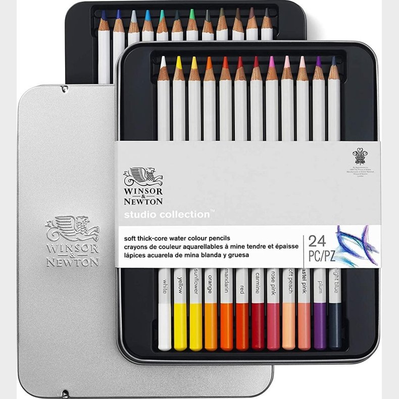 Winsor & Newton - Akvarel Farveblyanter St - Studio Collection - 24 Farver