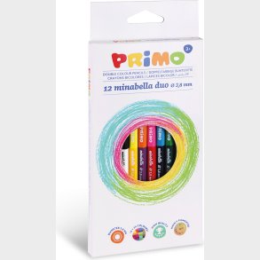 Primo - Farveblyanter 12 Stk - Minabella - Dobbeltsidet