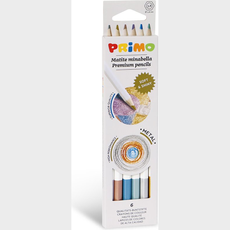 Primo - Farveblyanter 6 Stk - Minabella - Metallic