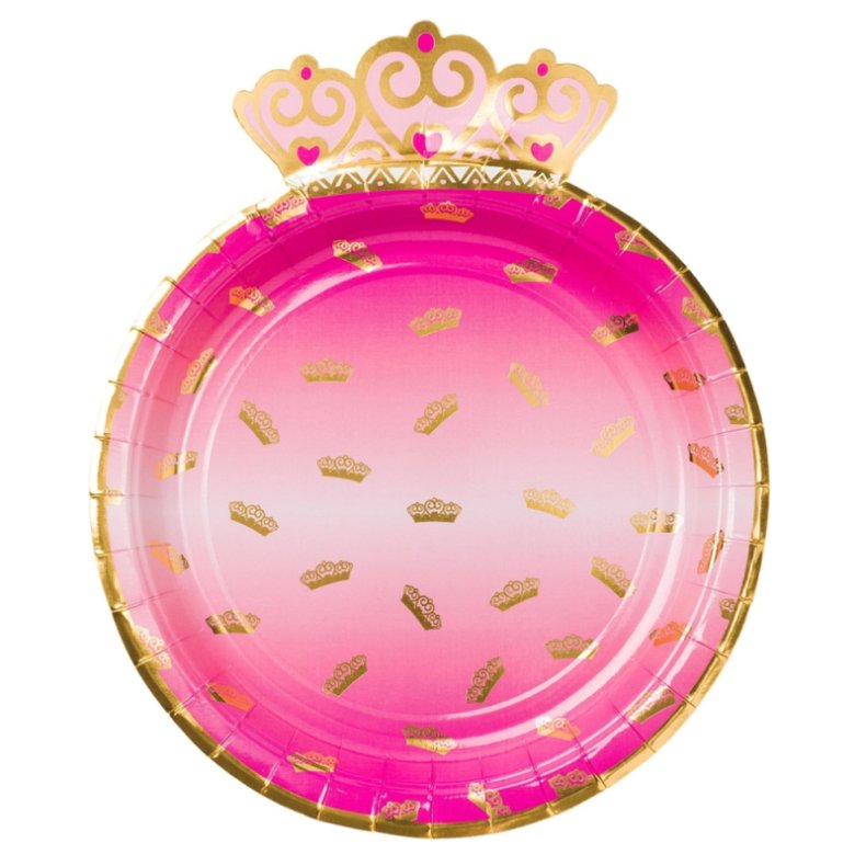 Prinsesse paptallerkner 8 stk - 23 cm.