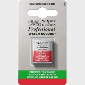 Winsor & Newton - Akvarelfarve 1/2 Pan - Cadmium Free Scarlet
