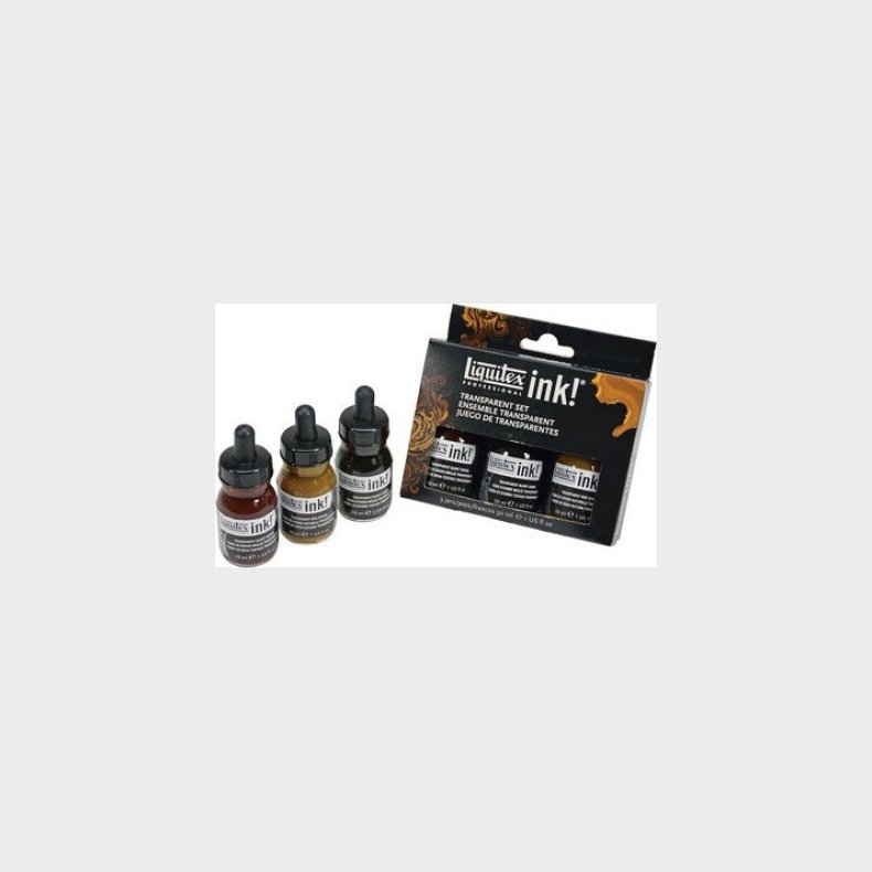 Liquitex - Acrylic Ink - Akryl Bl�k - Transparent Set 3-pak