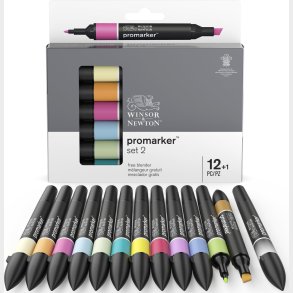 Winsor & Newton - Promarker Tusser - S�t 2 - 12 Farver