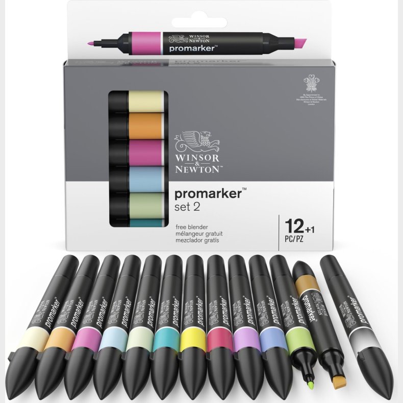 Winsor & Newton - Promarker Tusser - S�t 2 - 12 Farver