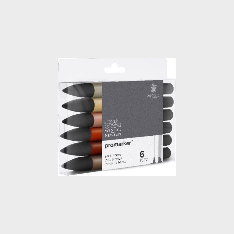 Winsor & Newton - Promarker Tusser - Jord Toner - 6 Farver