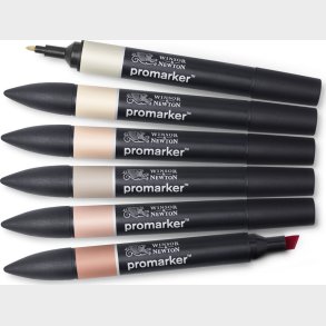Winsor & Newton - Promarker Tusser - Hudtoner - 6 Farver