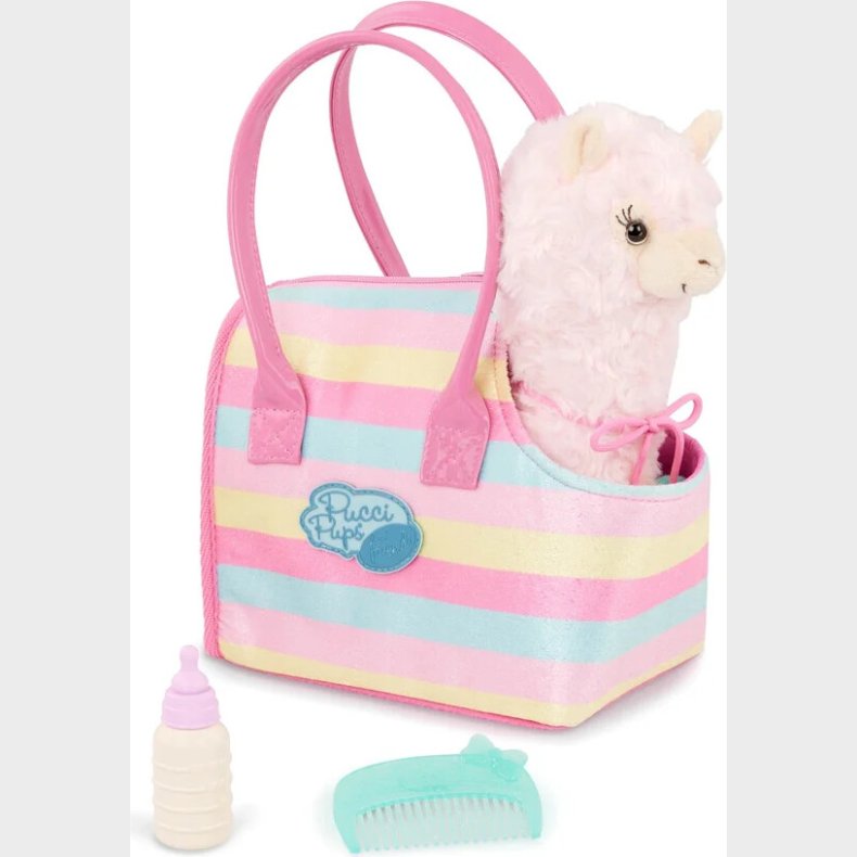 Pucci Pups - Lama Bamse I Stribet Taske