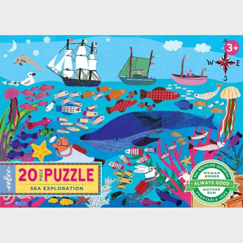 Eeboo Puslespil - 20 Brikker - Livet I Havet