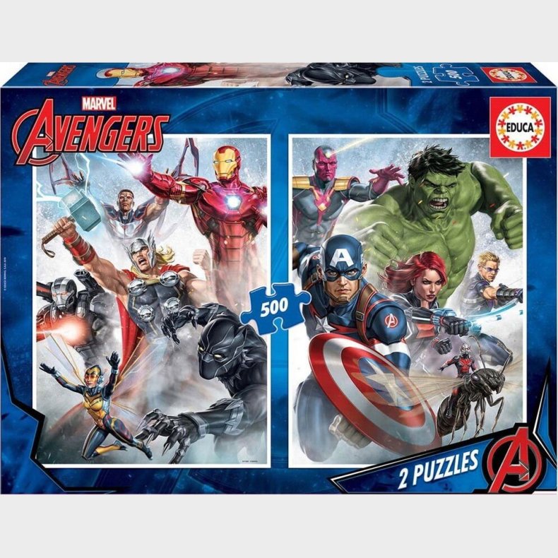 Educa Puslespil - 2x500 Brikker - Avengers