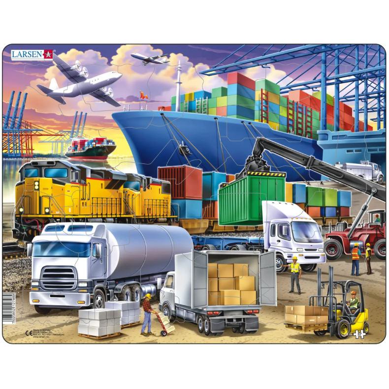 Larsen puslespil - Containerhavn, 37 brikker