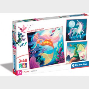 Puslespil - Fantastic Creatures -  3x48 Brikker