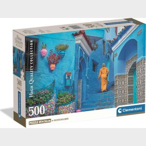 Puslespil Hqc Blue Street Of Chefchaouen 2026 - Compact 500 Brikker